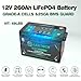 12V 200Ah LiFePO4 Lithium Battery, 8000+ Deep Cycles, Built-in 150A BMS, Max. 1920W Power Output, Perfect for Off-Grid, RV, Golf Cart, Solar Power System, Home Backup