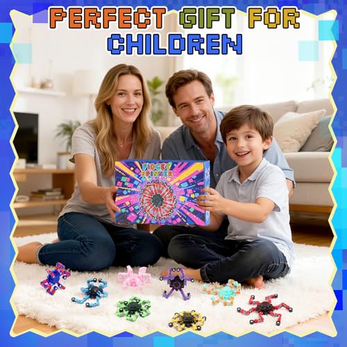 Image of 24PCS Transformable Fidget Spinners,Bulk Sensory Fidget Stress Relief Toys for Kids Boys Girls Age 8-13 Fingertip Gyros Party Favors Birthday Gifts for Teens Travel Toys