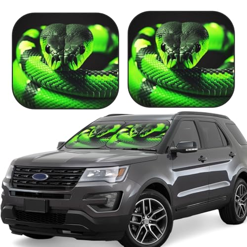 Pare-soleil voiture 3D Serpent M - Lot de 2 protections pliables universelles pour auto et SUV