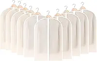 Kit 10 Capas Protetoras de Roupa, 80x60, Para Terno, Vestido, Casaco, Com Zíper, Impermeável e Acabamento Resistente (10)