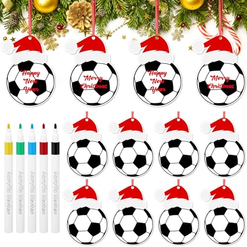 Thyle 12 Pcs Soccer Ornaments Bulk for Christmas Tree Decoration 4 Inch by Thyle - Used condition - US$12.76