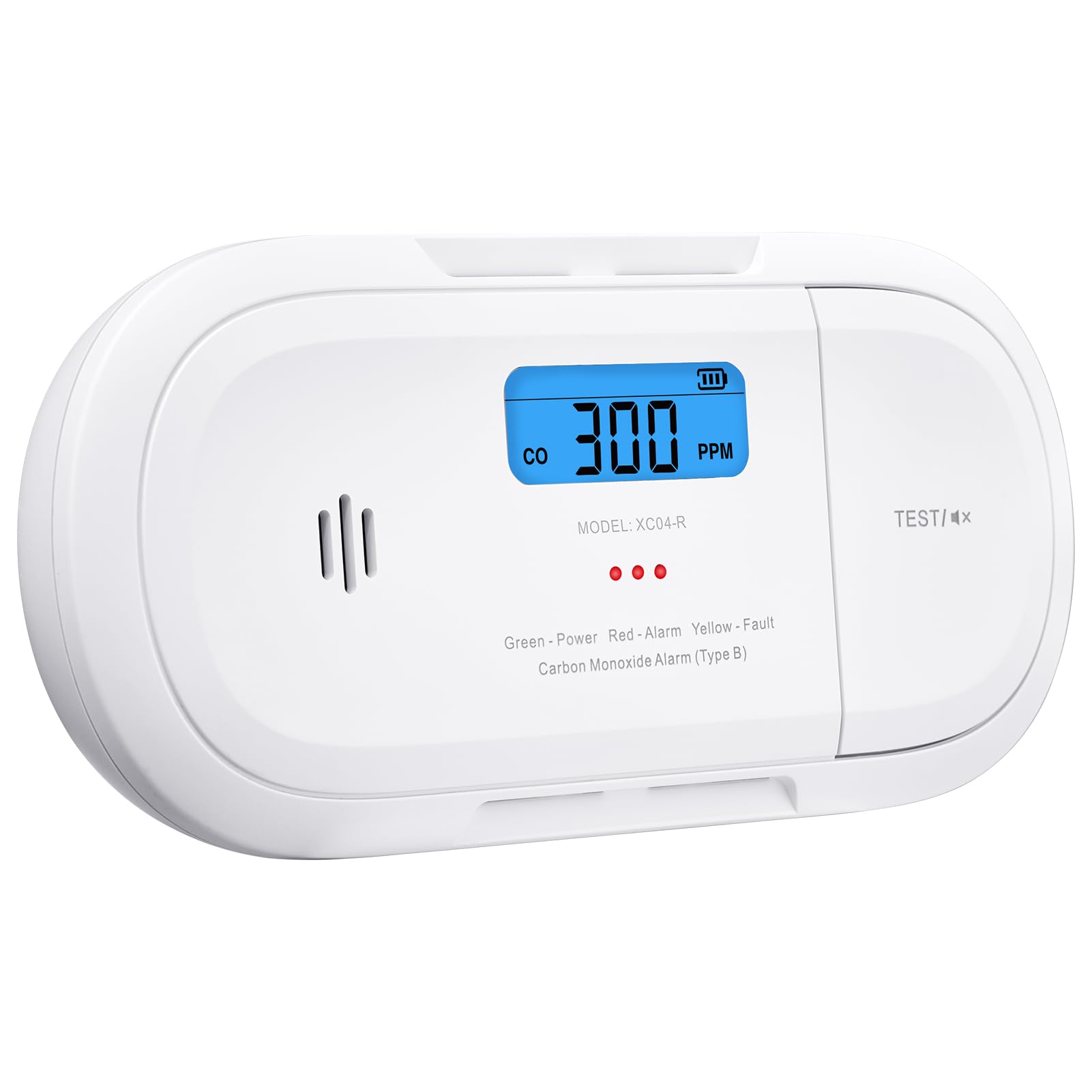 Carbon Monoxide Detector, 5-Year Replaceable Battery Carbon Monoxide Alarms for Home, Digital LCD Display CO Alarm Detector, Peak Value Memory, XC04-R