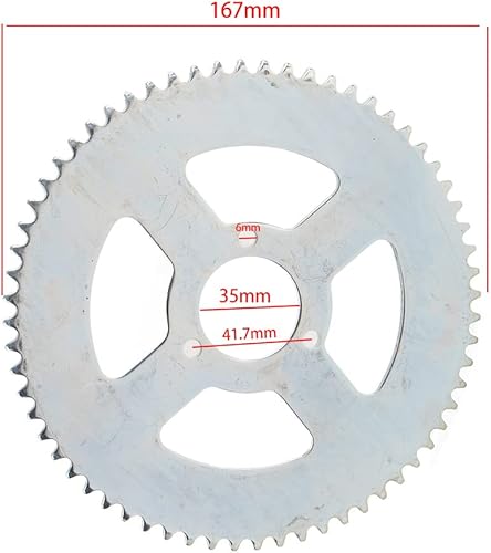 Miniatura 4 de GZYF 64T T8F 1.378 in Piñón de cadena trasera de acero inoxidable para 47cc 49cc Mini Moto ATV Quad Pocket Bike Scooter