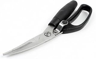 Aexit Black Plastic Hand Tools Grip Lockable Stainless Steel Curved Serrated Blade Shears & Scissors Scissor Shear