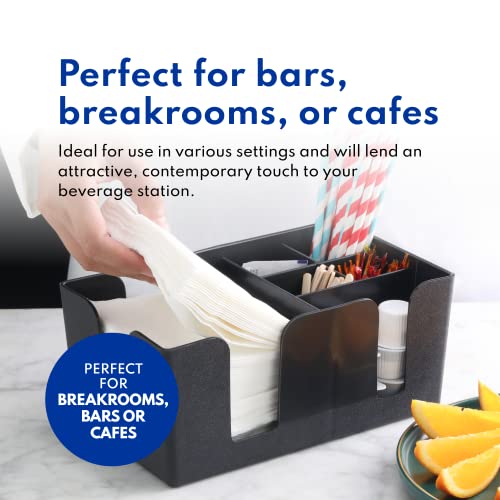 New Star Foodservice 48001 Plastic Bar Caddy Organizer With 6 Compartments, Black #TOP4