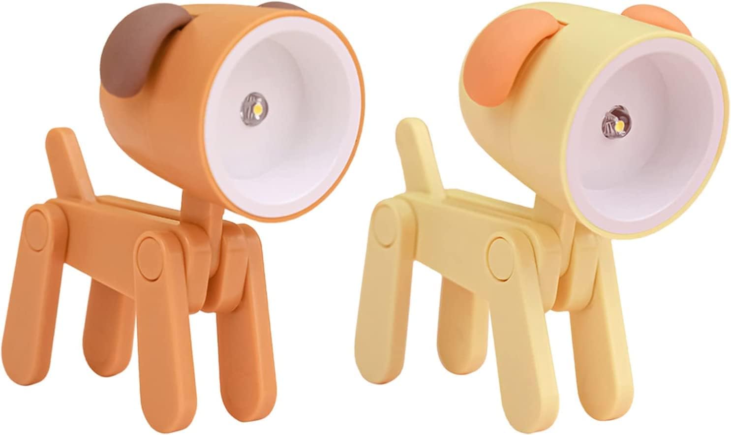 CozyCrest Mini Cute Shape Dog, Book Lights for Reading at Night Desk Organizer Battery Operated LED Night Light for Home (Pack of 2)