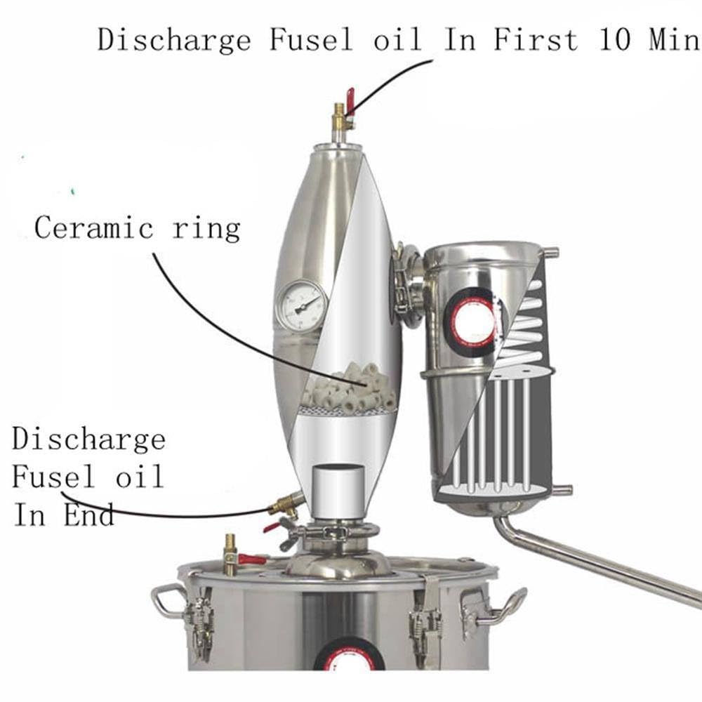 45L Stainless Distiller Home Brew Kit Purifying Wine Making Boiler with Faucet