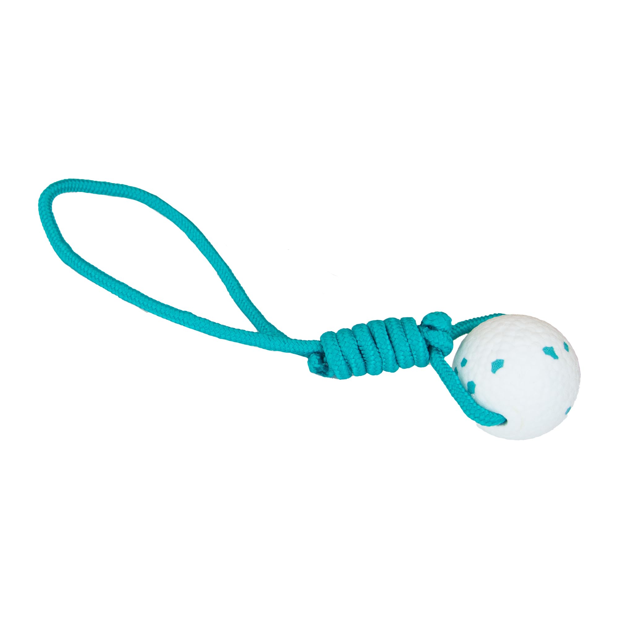 Ancol Chase Floating Ropey Ball Tug Dog Toy - 35 x 7cm, Lightweight Buoyant Ball for Water Fetch, Pool or Beach Play, Highly Visible