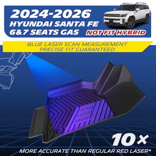 Image of Michelin Vehicle Mats for 2024-2026 Hyundai Santa Fe Gas 6&7 Seats | Not Fit Hybrid, All-Weather Floor Liner & Trunk Mat, Custom Fit, Durable TPE, Non-Slip