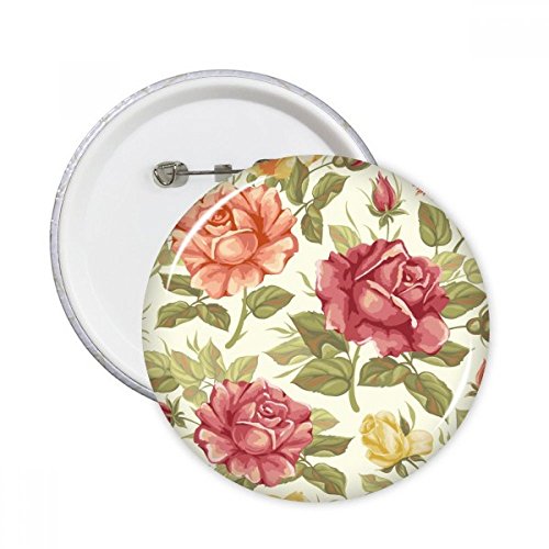 Pins fleur ronde rose ancienne cadeau créatif multicolore pour passionnés de mode