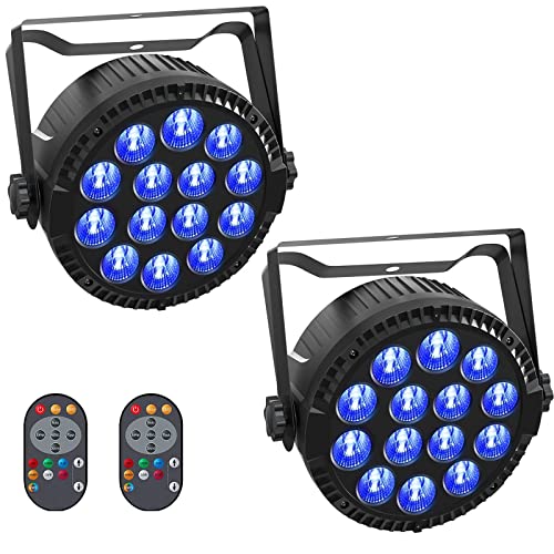 HOLDLAMP 2PCS 84W RGBW LED Par Focos, Luz de Escenario con Modo de Activación de Sonido y Control Remoto, DMX 4/8CH Luces Discoteca para DJ Fiesta Cumpleaños Bar Club