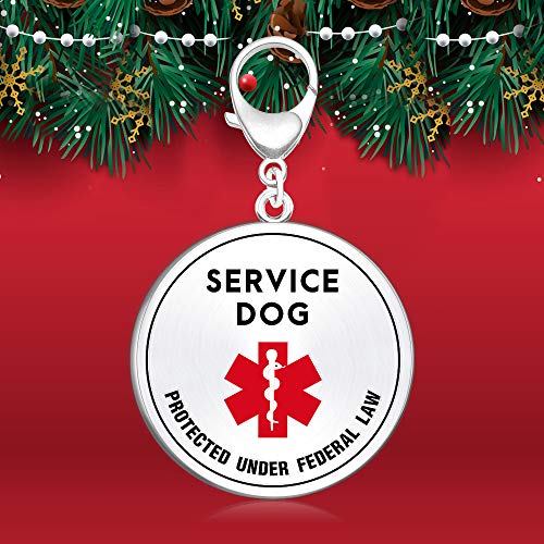 Service Dog ID Tag .999 inch for Small Breed- Hard Enamel Double Side Engraved Protected Under Federal Law with Medical Alert Symbol- Easily Attach to Dog Collar, Harness or Vest Strap Service Dog ID Tag .999 inch for Small Breed- Hard Enamel Double Side Engraved Protected Under Federal Law with Medical Alert Symbol- Easily Attach to Dog Collar, Harness or Vest Strap