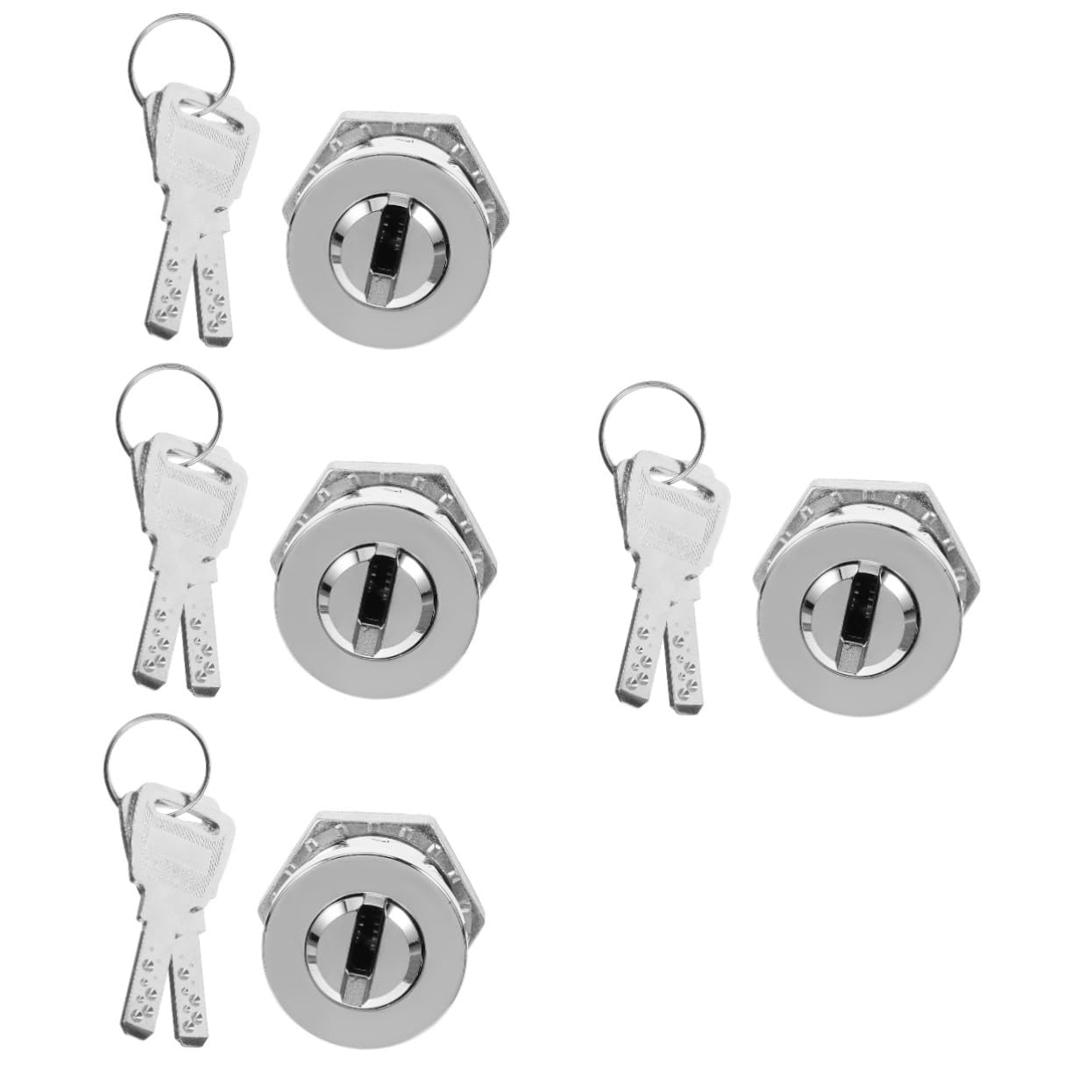 NUOBESTY 4 Pezzi Cerradura Sicurezza per Armadi Acciaio Inossidabile con Chiavi Serratura per Scaffali e Contenitori Protezione Aggiuntiva per Documenti e Oggetti