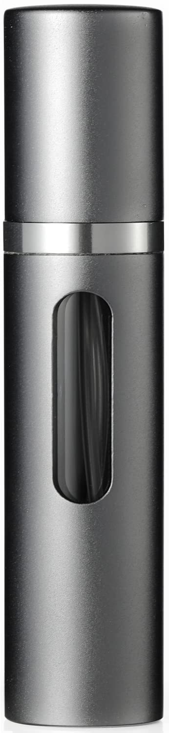 Travelofo Parfümzerstäuber Nachfüllbar, Leer Reise Parfüm Zerstäuber Mini Portable Sprühflasche mit Fenster für Unterwegs, 8ml (B-Grau)