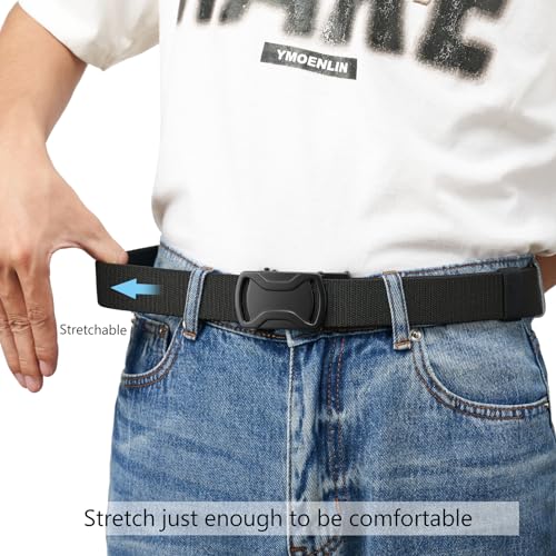 LionVII Elastic Ratchet Men Belts, 1 3/8" Stretch Belt with Automatic Buckle for Men, Adjustable Trim to Fit 27-49" Waist4
