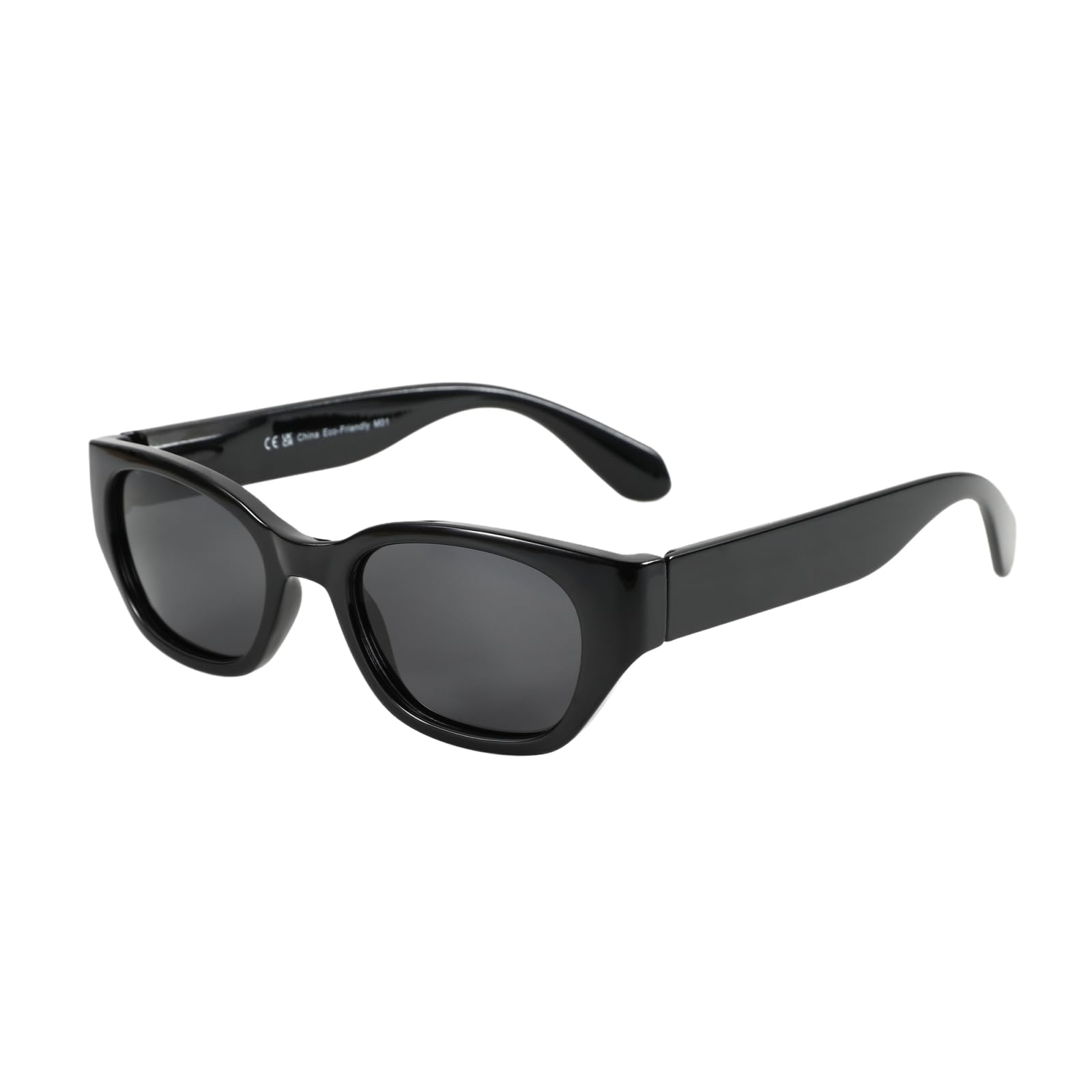 Lunettes de soleil bleu clair rectangulaires pour stopper l'éblouissement avec verres gris femme