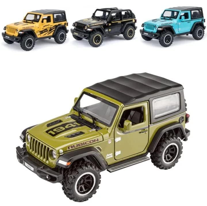 Image of Pull Back Vehicles | Friction Power Toy with Lights Music| Trucks for 3+ Years Old Kids Boys Girls | Multicolor (Wrangler Rubicon)