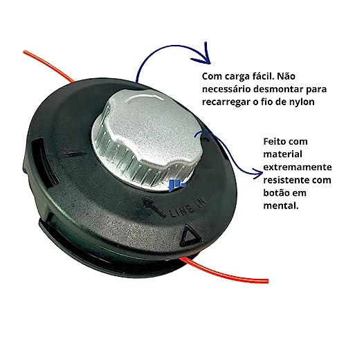 Carretel Nylon Automático Carga Fácil Roçadeira Multimarcas