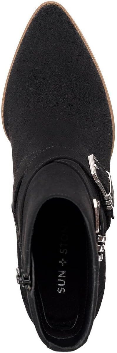 Sun + Stone Womens ELYSSAA Block Heel Pointed Toe Booties Black 6 Medium (B,M) - Image 3