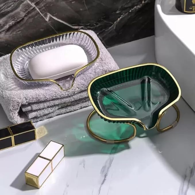 OFFERZONE Luxury Design Soap Storage Rack for Household Self Draining Soap Dish Holder Soap Box for Shower, Toilet, Bathroom, Kitchen 3
