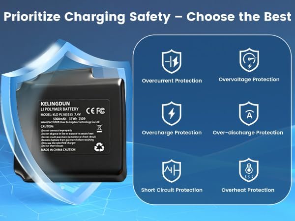 Miniatura 9 de 3500mAh*2+5000mAh*2 7.4V Lithium Polymer Batteries.Rechargeable Li-Polymer Batteries for Heated Gloves, Socks,and Jackets, Ideal for