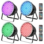 BETOPPER Par Lights with Remote Control, 54x3W LED RGB 3-in-1 Stage Lights DMX DJ Lighting Fixtures, Superior Brightness Strobe Light & Wash Light for Party, Concert, Church, Wedding, Bar,4 Pack
