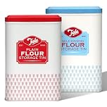 Besto Flour Storage Containers | Self Raising Flour Tin with Lid | 18.5 X 9.2 X 12 Cm Storage Tins to Keep Flour Fresh & Clean (Self Raising & Plain)