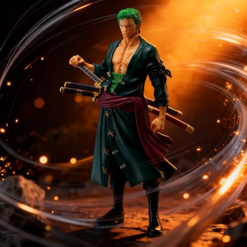 Image of Lefan Action Figure Limited Edition for Home Decors, Office Desk,Study Table & Car Dashboard | Attractive Lightweight Durable | Home & Office Decoration Gift (Anime Bend Zoro with Flare)