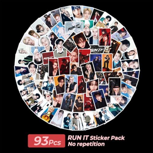 Stray Kids This & that Album Photo Stickers Kpop Stray Kids Run It Vinyl Sticker Pack for Water Bottle Phone Laptop Photo Deals Pack Gift for Stay Boys and Girls，Run IT — view 7