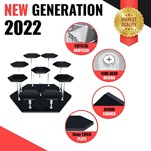 Acrylic Display Stand,Display Stand For Funko Pop Figures, 9-Tier Perfume Organizers And Storage Display Stand, Display Risers For Cupcake Dessert, Conutertop Desktop Acrylic Display For Decoration And Organizer(Black) #TOP2