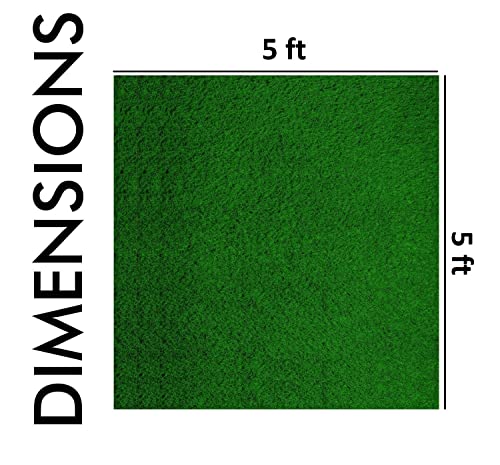 Image of Yellow Weaves High Density Square Artificial Grass Carpet Mat For Balcony, Lawn, Door - (5 X 5 Feet), Green