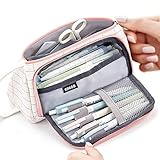 Nuestro estuche para lápices, liviano y compacto, puede descomprimirlo cuando necesite tomar bolígrafos. Después de terminar su trabajo, simplemente ciérrelo y tírelo en su mochila o bolso de mano. La correa del asa también te permite llevar fácilmente el estuche en las manos.