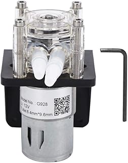Peristaltic Pump, 500mL/min Large Flow Peristaltic Pump Made of 304 Stainless Steel with Transparent PC Head(12V)