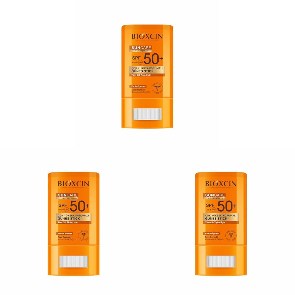 Bioxcin Stick SPF 50 Hassas Bölgeler İçin Yüksek Korumalı Güneş Kremi, 15 g (3 paketi)