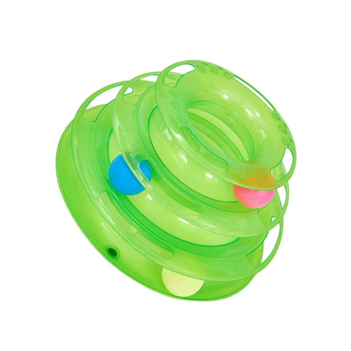 SUPVOX Jouet pour Chat Interactif À Trois Niveaux 25X25X13 Cm Plaque Ronde avec Piste De Roulette Stimule Agilité Et Exercice pour Chats Intérieurs