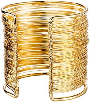 Yocoyee Wide Gold Thin Thread Wire Cuff Bangle Bracelet Open Boho Fashion Wrap Bracelet for Women Jewelry - Image 3