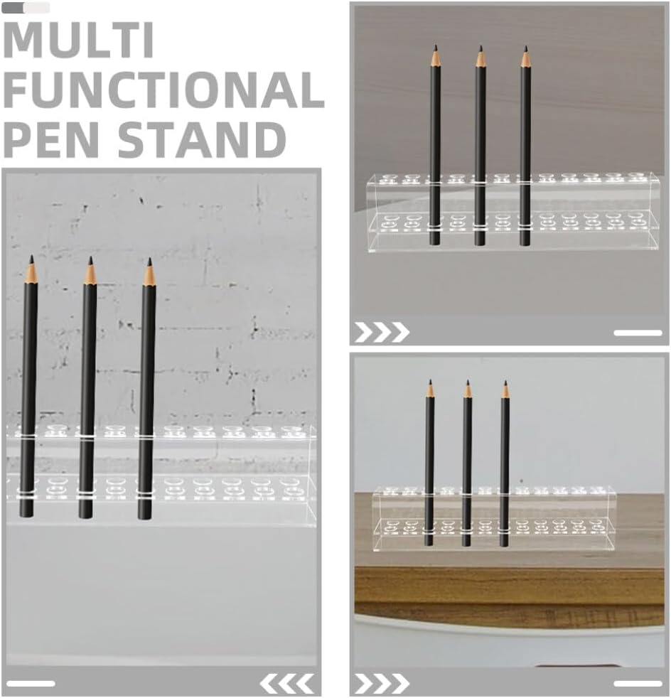 OUNONA Acrylic Pen Holder Stand Set of 2 for Desk Organization image 2