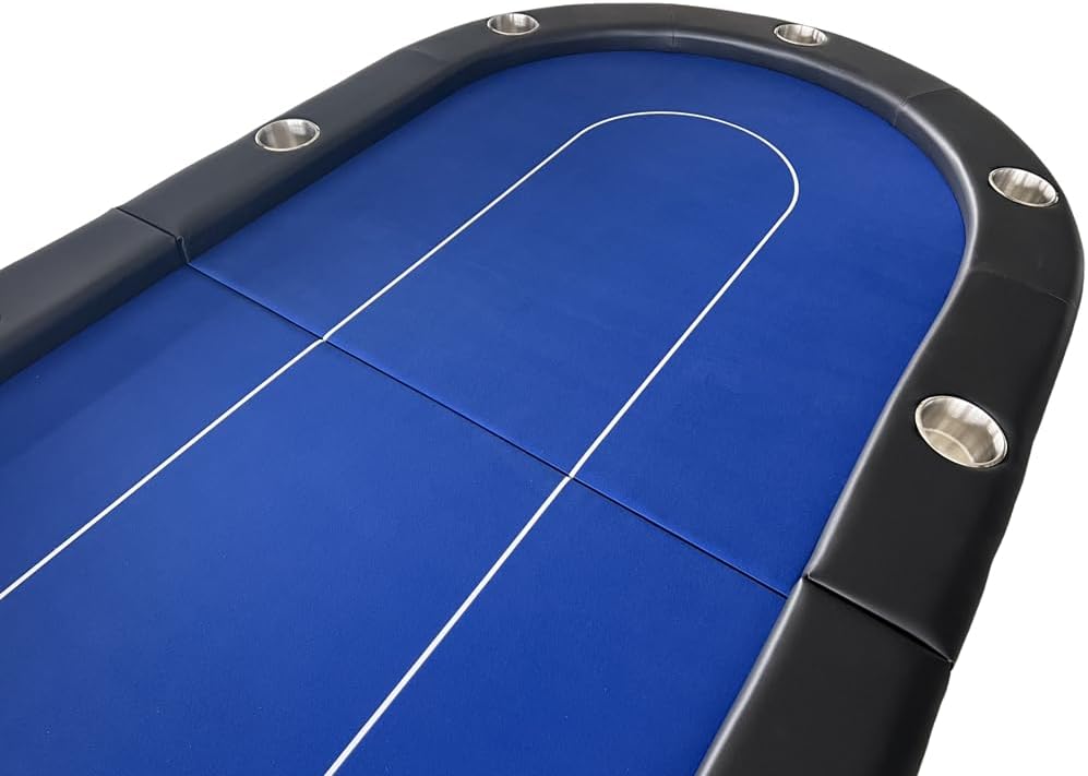 94" Fodable Poker Table for 10 Players, Blue