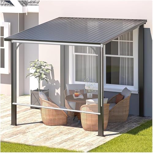 Persianas Enrollables Claro,Estores Enrollables Transparentes Impermeables,Persiana Enrollable Exterior Grande,Cortina Anti-Lluvia Plástico PVC,Estor De Partición,W×H-50x60cm/19.7 * 23.6in