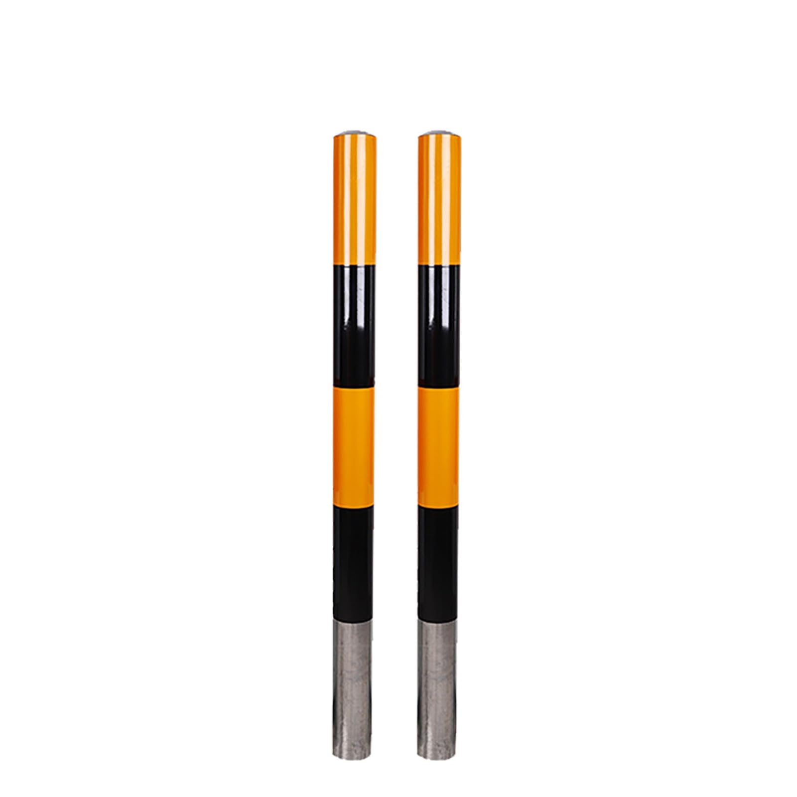 SGKOMN Heavy-Duty Safety Bollard Posts - Rustproof & Waterproof Traffic Barriers for Driveways, Reflective Security Bollards, 2pcs-yellow-39.4 * 4.5in