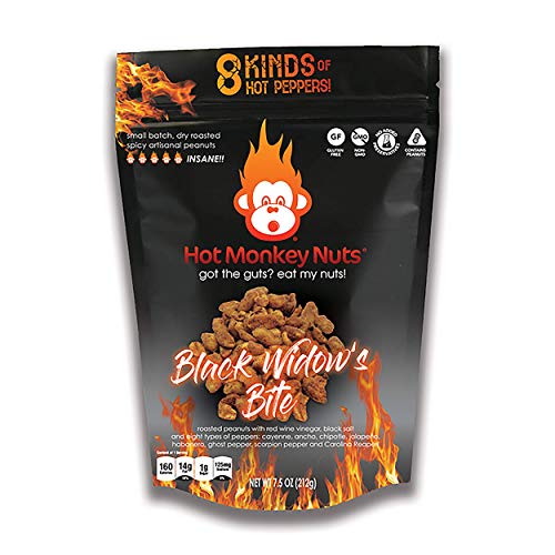 Hot Monkey Nuts Spicy Artisanal Peanuts (Black Widow's Bite)