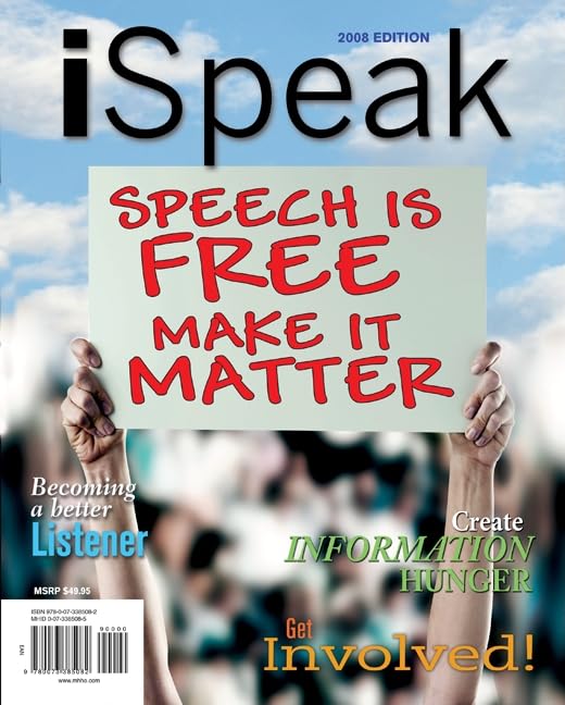 Buy ISpeak 2008: Public Speaking for Contemporary Life: Public Speaking for Contemporary Life, 2008 Edition — BookShops.in