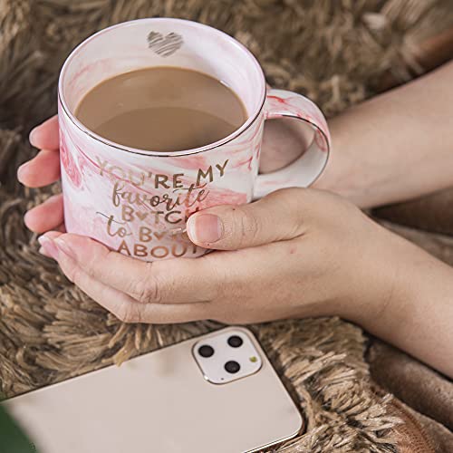 Best-Friend-Christmas-Gifts-for-Women-Funny-Birthday-Friendship-Gift-for-Bestfriend-Besties-BFF-Sister-Boss-Woman-Big-Sis-Sorority-Mom-Youre-My-Favorite-Pink-Mug-115oz-Coffee-Tea-Cup