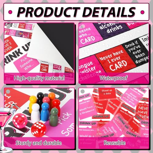 Drinking Board Games para adultos con tapete de goma miniatura 3