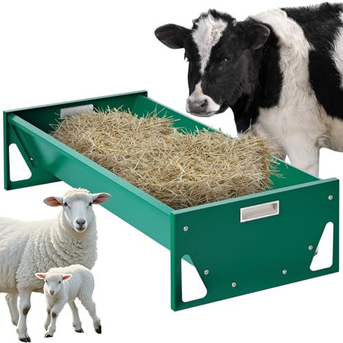 Svauoumu - Svauoumu Mangeoire Cheval Acier Galvanisé 100cm Grande Capacité Mangeoire Mouton ExtéRieur pour éLevage de ChèVres Et Moutons Mangeoires pour BéTail Lourd de Charge RéSistant pour Chevaux ChèVre Vache