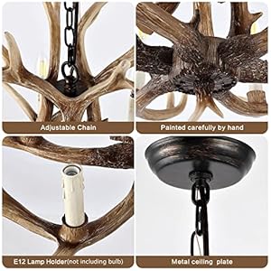 Antlers Chandelier 6 Light, Deer Chandelier Fixtures, Rustic Farmhouse Horn Antler Lighting for Living Room Bedroom Dining Room Kitchen Antlers Chandelier 6 Light Deer Chandelier Fixtures Rustic Farmhouse Horn Antler Lighting for Living Room Bedroom Dining Room Kitchen