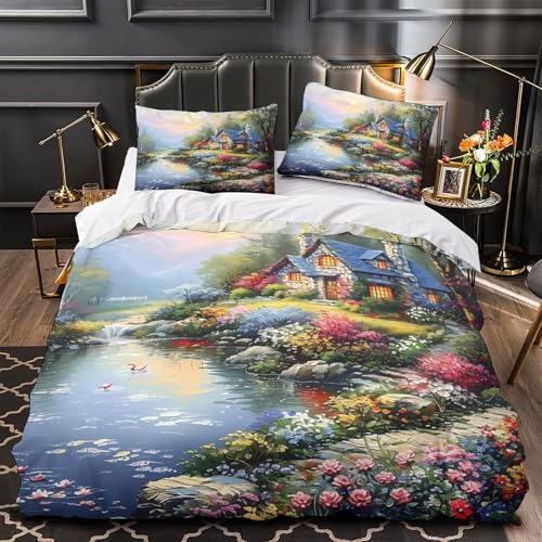 Parure de lit microfibre 3D super king avec housse de couette confortable - 2