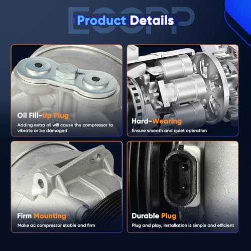 Image of ECCPP AC Compressor Fast Cooling Fit for Chevrolet Prizm 1.8L 1998-2002 Air Conditioning Compressor