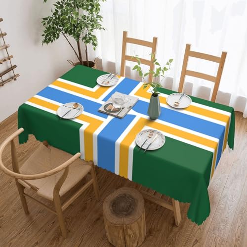 Best Outdoor Dining in Portland Oregon: Top Tablecloths for Scenic Meals 9 MULIHU Flag of Portland, Oregon Tablecloths 54x72in Waterproof Rectangle Lace Tablecloth for Dining Table Outdoor Party Decorative Tablecloth