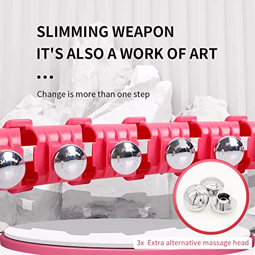 Dumoyi Smart Weighted Fit Hoop for Adults Weight Loss, 24 Detachable Knots, 2 in 1 Adomen Fitness Massage, Great for Adults and Beginners (Pink- Silver) by Dumoyi - Image 5